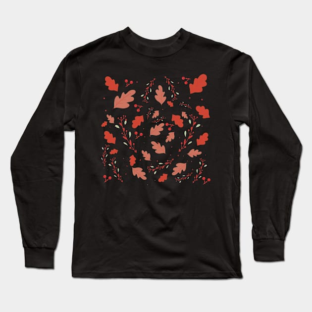 Leaf pattern Long Sleeve T-Shirt by Xatutik-Art